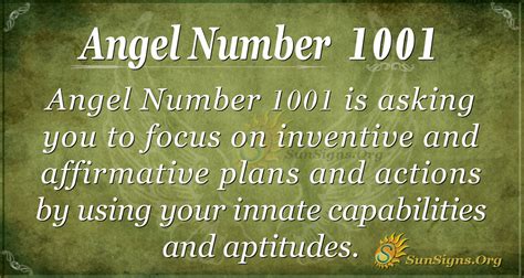 Angel Number 1001 Meaning – Personal Development。